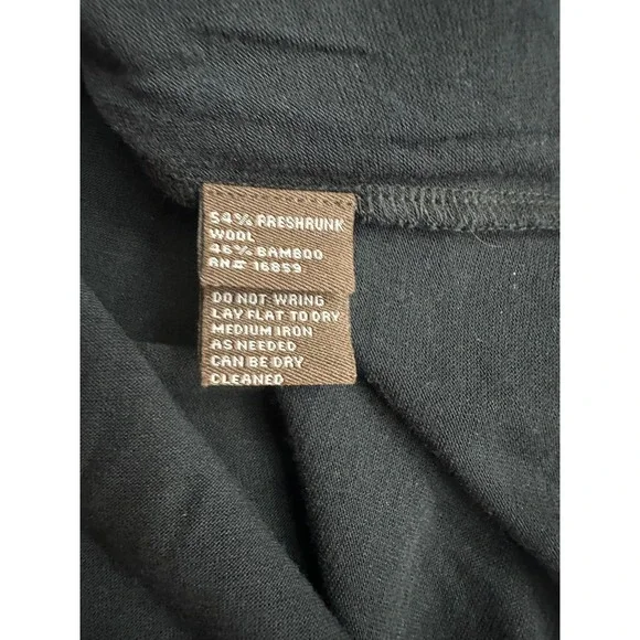 J McLaughlin Womens Minimalist Black Wool Bamboo Ruffle Wrap Top Size XS Office - Picture 4 of 8